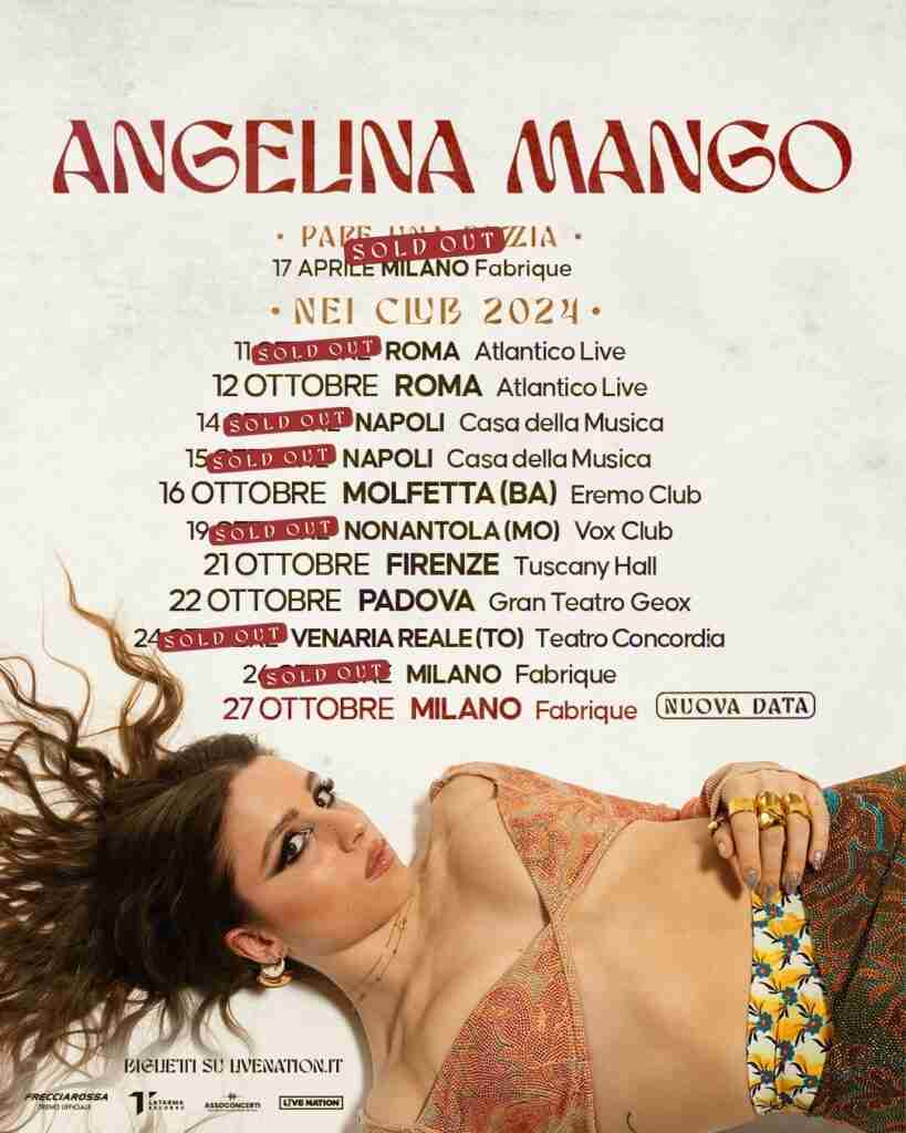 Angelina Mango da tutto esaurito 1 Angelina Mango tour