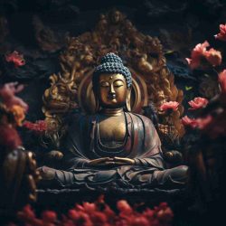 photograph of Buddha sculpture,Tibet temple background, cinematic aesthetic, --ar 3:2